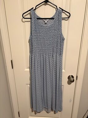 Sleeveless Light Blue Patterned Midi Dress and Pink Patterned Midi Dress (swipe)